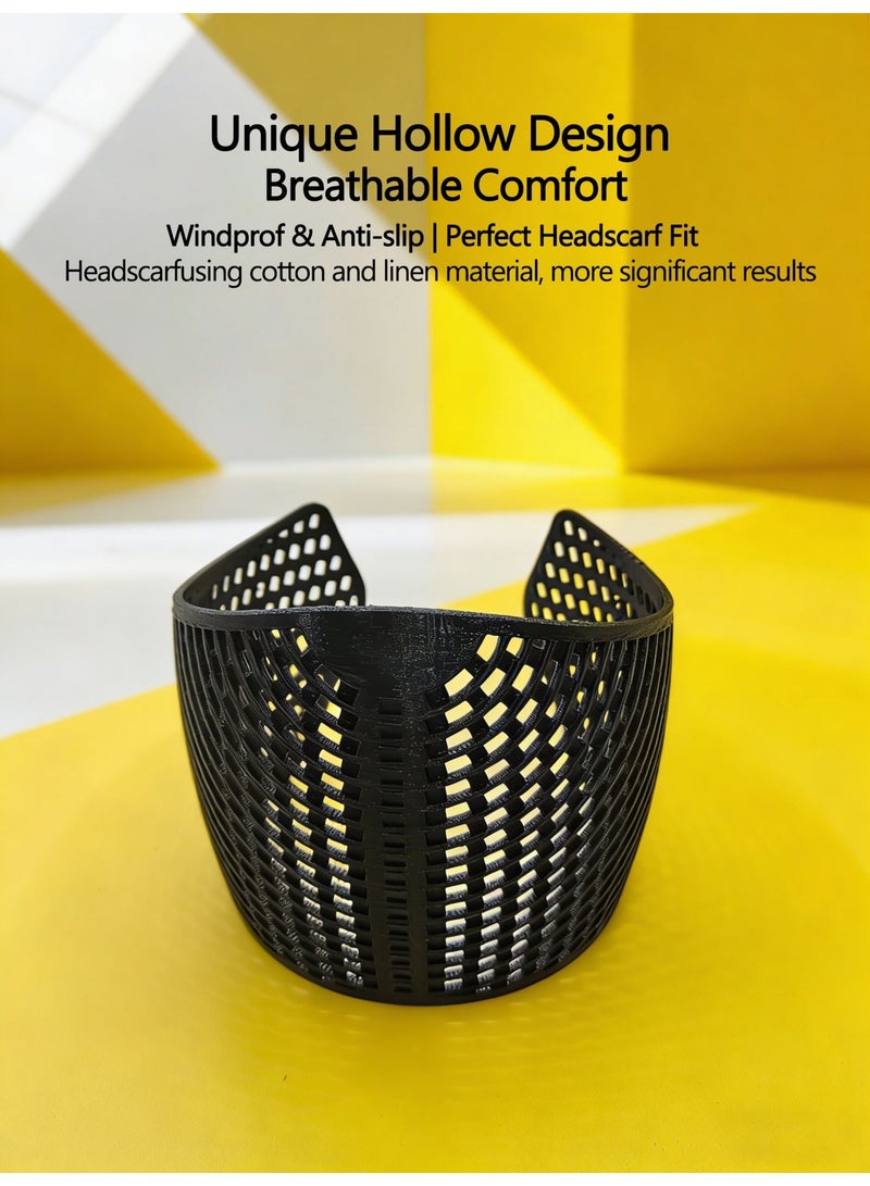 عصابة تثبيت الحجاب الخاصة | ربطة شعر مبطنة قطن-كتان لتثبيت الحجاب للنساء والفتيات - Image 1